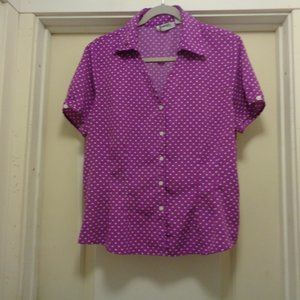 DOTTIES DARLING IN DOTS RETRO PURPLE WHITE PUFFY SL BL LG